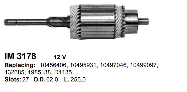 IM3178 BOSCH SERIOUS ARMATURE 12V