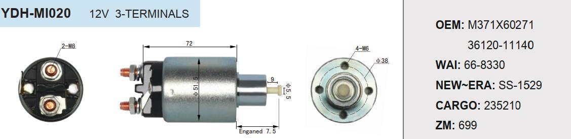 GENUINE QUALITY SOLENOID SWITCH FITS HYUNDAI MITSUBISHI FOR 12V 0E35618X10 S-01 133288 3122083020
