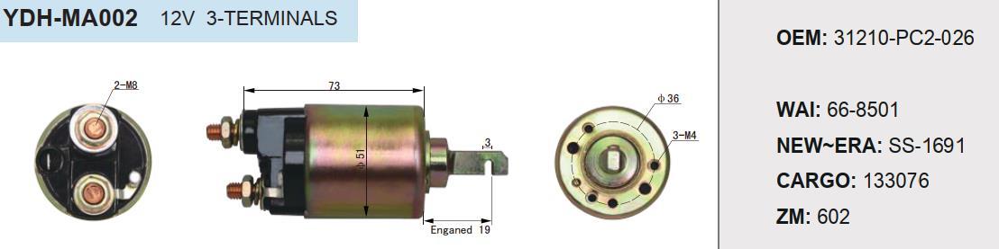 GENUINE QUALITY SOLENOID SWITCH FITS HONDA ACURA FOR 12V 133076 31210PC2006 SS-1691